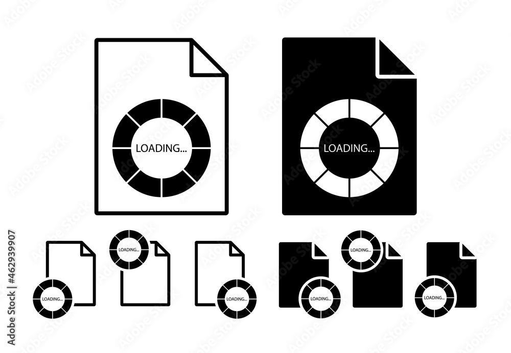 Aufkleber loading in pie vector icon in file set illustration for ui and ux, website or mobile application