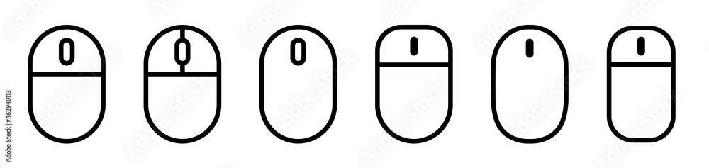 Poster Computer Mouse Icons set. Click icons vector. Computer mouse vector icon. Pointer icon symbols isolated. Vector illustration