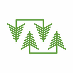 Pine tree Logo. Pine tree Icon. Pine Tree with N letter on a white background.