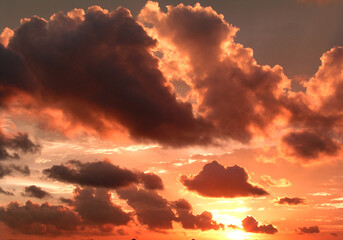 Awesome clouds and sunset