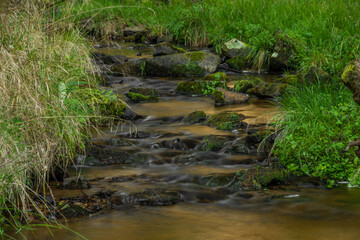 Tetrivci creek in Sumava national park in autumn day