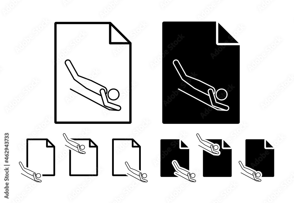 Poster sledding sign vector icon in file set illustration for ui and ux, website or mobile application