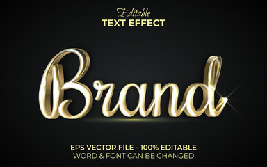 Gold text effect brand style theme. Editable text effect.