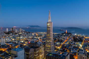 Fototapeta na wymiar Downtown San Francisco at Twilight
