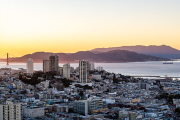 Downtown San Francisco at Sunset