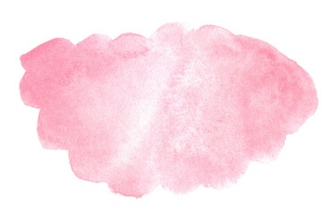 Abstract pink watercolor shape as a background isolated on white. Watercolor clip art for your design