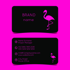 Creative buisness card template. Black background. Vector illustration.