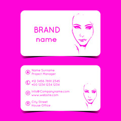 Creative buisness card template. Black background. Vector illustration.