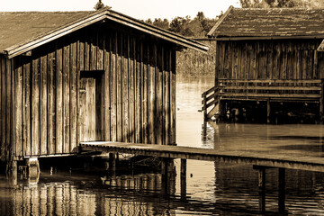 boathouse at a lake