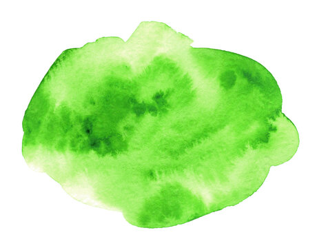 Abstract green watercolor shape as a background isolated on white. Watercolor clip art for your design © Oleksandr Blishch