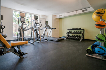 Fototapeta na wymiar Exercise Fitness Room in Miami