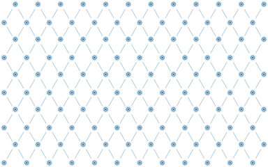 Fototapeta premium Christmas background with blue snowflakes pattern on white backdrop. Xmas wallpaper, new year minimalist geometric decoration for festive banner, merry Christmas postcard, celebration price tag.