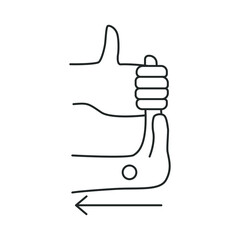 Carpal tunnel syndrome, line icon, stretching the arm, towards oneself