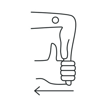 Carpal Tunnel Syndrome, Line Icon, Stretching The Arm, Towards Oneself