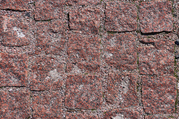Red stone wall texture.