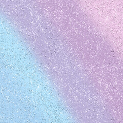 Purple, Pink and Blue Gradient Pastel Silver Glitter Confetti Design