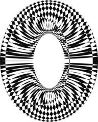 Logo elíptico en negro y blanco. fondo transparente