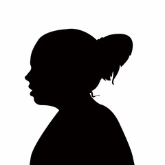 a girl head silhouette vector
