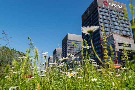 Lille,FRANCE-June 06,2021:Modern student campus Lille-Pasteur Les Estudines near EuraLille and railway station in the modern district of Lille.Lille is a city in northern France.