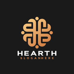 Letter H Hearth Logo Vector Design, Creative Logos Designs Concept for Template