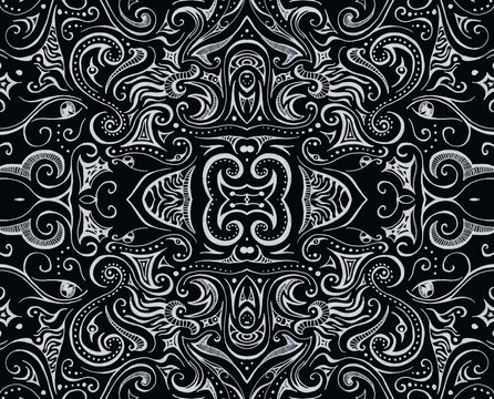 swirly pattern in black and white