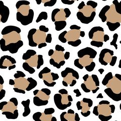 Seamless animal pattern with leopard dots. Creative wild texture for fabric, wrapping. Vector illustration