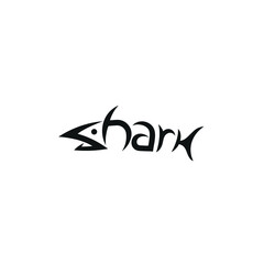 Shark Typography, Abstract Text Word Logo
