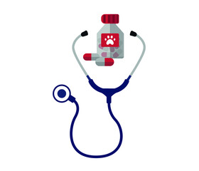 Medicines tablets for animals. editable vector isolated on white background background.
