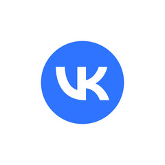 VK logo. Isolated round vkontakte icon. Vector social network icon for printing and web.
