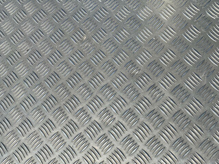 Stainless steel metal plate flooring with crosshatch non-slip texture