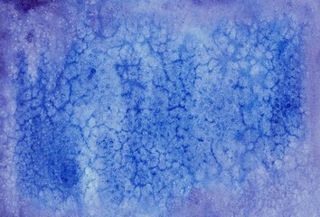 Watercolor abstract white blue winter background with space for text or image