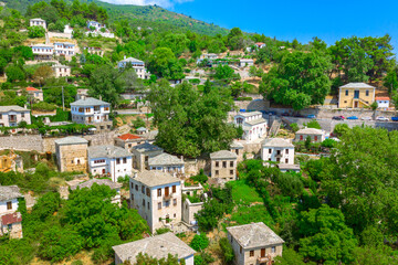 Fototapeta na wymiar Traditional greek village of Pinakates on Pelion mountain in central Greece.