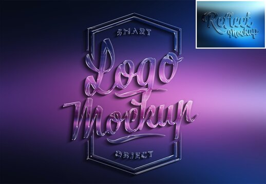 Logo Mockup with 3D Glossy Effect and Gradient