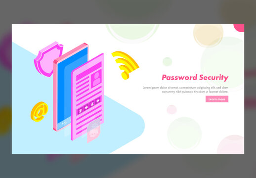 Password Security Concept Based Landing Page Design with Fingerprint Password in 3D Smartphone