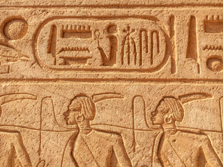 ancient egyptian hieroglyphics with cartouche
