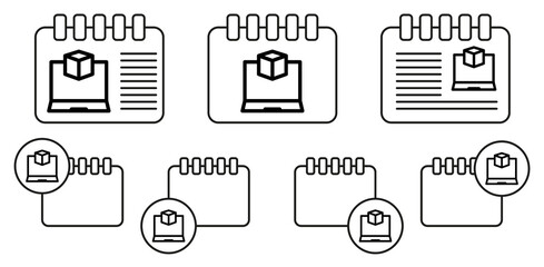 3d create laptop vector icon in calender set illustration for ui and ux, website or mobile application