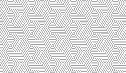 Abstract geometric pattern with stripes, lines. Seamless vector background. White and gray ornament. Simple lattice graphic design.