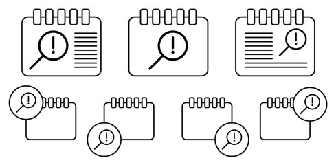 Information search vector icon in calender set illustration for ui and ux, website or mobile application