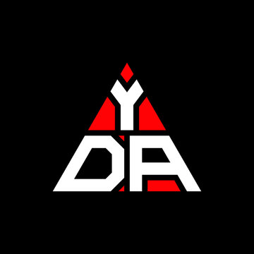 YDA triangle letter logo design with triangle shape. YDA triangle logo design monogram. YDA triangle vector logo template with red color. YDA triangular logo Simple, Elegant, and Luxurious Logo. YDA 