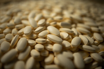 Production line pharmaceutical industry. Manufacturing of drugs and medications, pharmaceuticals.