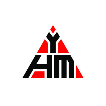 YHM triangle letter logo design with triangle shape. YHM triangle logo design monogram. YHM triangle vector logo template with red color. YHM triangular logo Simple, Elegant, and Luxurious Logo. YHM 