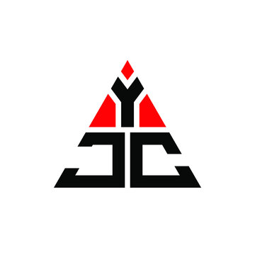 YJC triangle letter logo design with triangle shape. YJC triangle logo design monogram. YJC triangle vector logo template with red color. YJC triangular logo Simple, Elegant, and Luxurious Logo. YJC 
