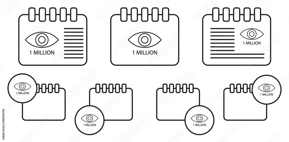 Sticker views vector icon in calender set illustration for ui and ux, website or mobile application