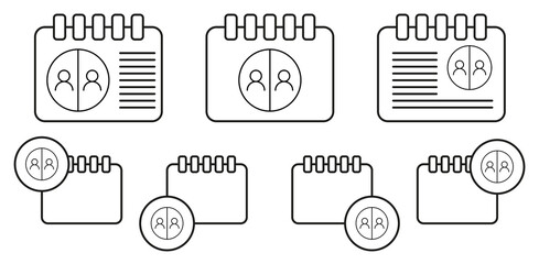 Bloggers vector icon in calender set illustration for ui and ux, website or mobile application
