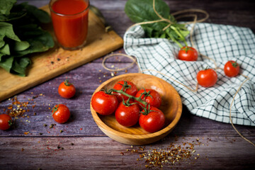 abstract design background vegetables on a wooden background