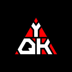 YQK triangle letter logo design with triangle shape. YQK triangle logo design monogram. YQK triangle vector logo template with red color. YQK triangular logo Simple, Elegant, and Luxurious Logo. YQK 