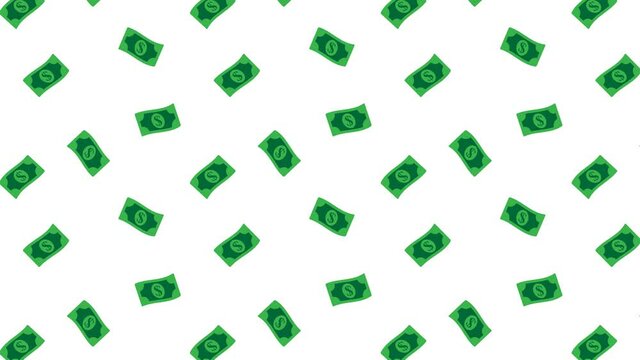 animation of money  pattern, dollar seamless looping background, 4K video 