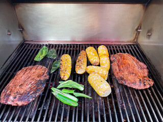grilled meat on the grill