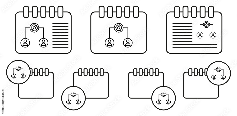 Poster connect network vector icon in calender set illustration for ui and ux, website or mobile applicatio