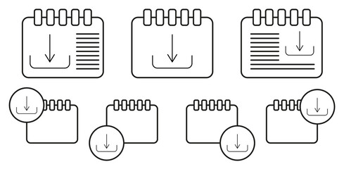 Loading vector icon in calender set illustration for ui and ux, website or mobile application